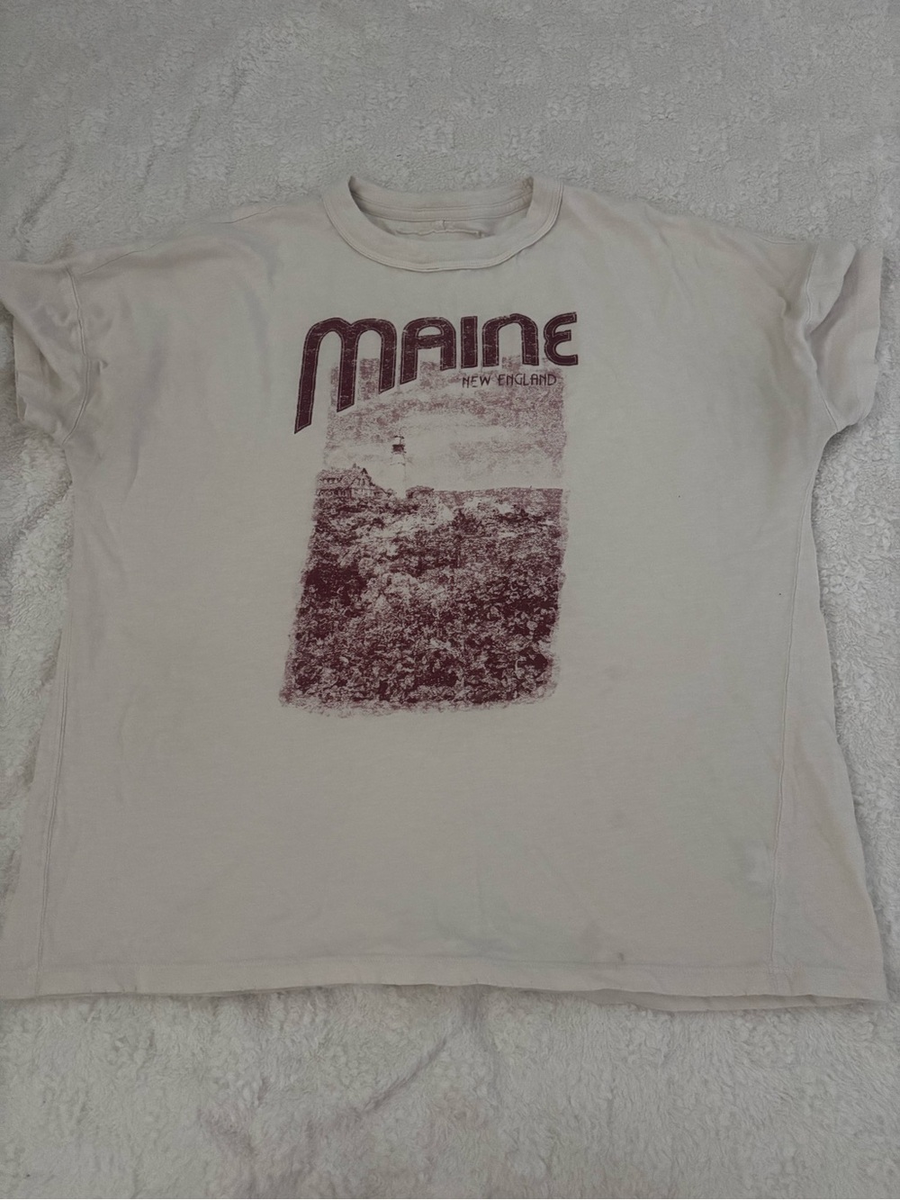 aerie White Short Sleeve Graphic Tee with Pink Print - Picture 2 of 2
